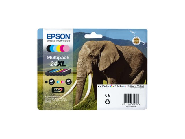 Epson Mustepatruuna 24XL Claria Photo HD multipack