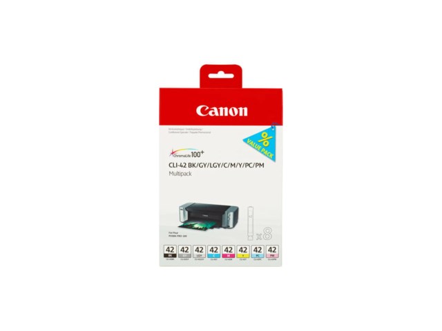 Canon Mustepatruunoita multipack, CLI-42, 8 väriä