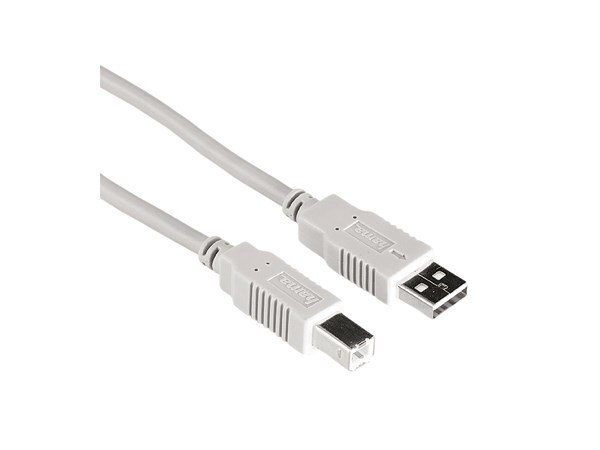 Hama USB 2.0-kaapeli A uros - B uros 1,8 m, harmaa