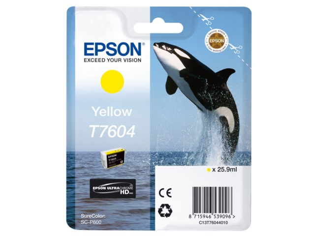 Epson Mustepatruuna keltainen 25,9 ml T7604 / SC-P600