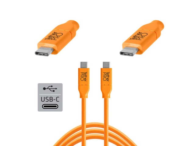 Tether Tools TetherPro kaapeli USB-C - USB-C 4,6 metriä oranssi
