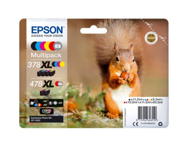 Epson Mustepatruuna paket 6-färger 378XL/478XL XP-15000