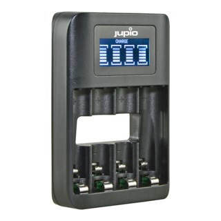 Jupio USB 4-slot Battery Fast Charger LCD AA/AAA