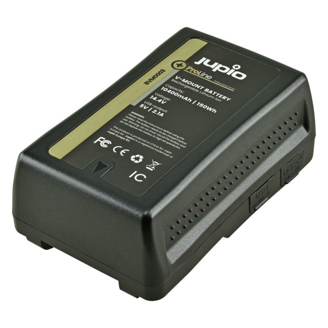 Jupio V-Mount akku 14,4V 10400mAh 150Wh D-Tap, 5V USB 2.1A, DC ulos