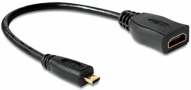 DELOCK HDMI A - Micro HDMI D - adapteri + 23cm kaapeli