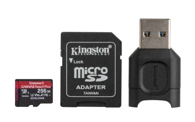 Kingston MicroSDXC Canvas React Plus 256GB V90 285/165MB/s SD-adapter