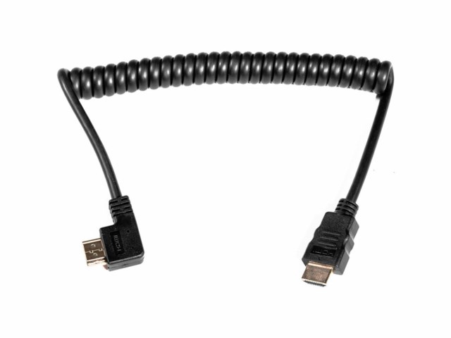 CARUBA HDMI A Male 1.4  - A Male Angled Coiled, 20-45cm