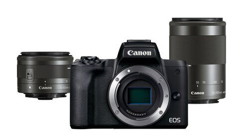Canon EOS M50 Mark II musta + EF-M 15-45/3,5-6,3 IS STM+ EF-M 55-200mm f/4,5-6,3 IS STM